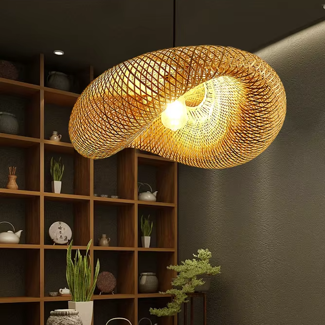 Nature's Woven Bamboo Rustic Lamp GLS™