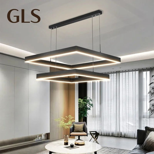 Modern Square Pendant Chandelier GLS™ - Ceiling Light